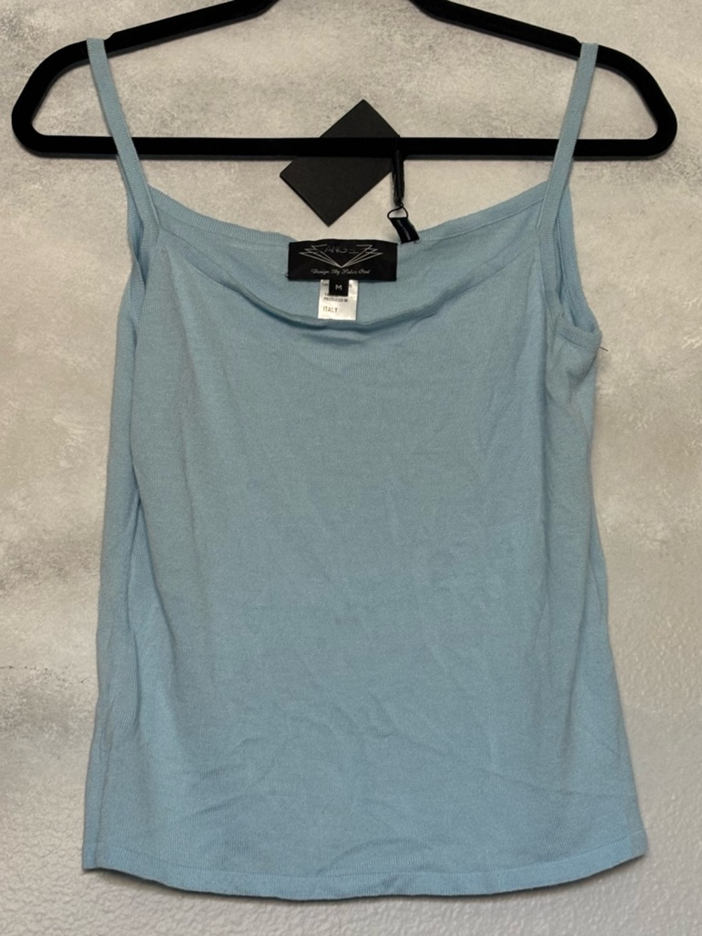 Angel Soft Lightweight Knit Tank Top Light Blue Medium Airy Spring Summer Shirt